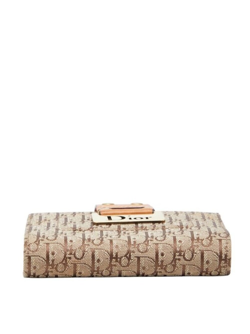Dior Trotter Jacquard Card Case Bifold Beige Brown Canvas Leather - Picture 3 of 9